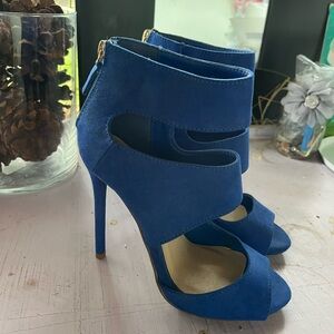 Shoe Dazzle Royal Blue Peep Toe Heels